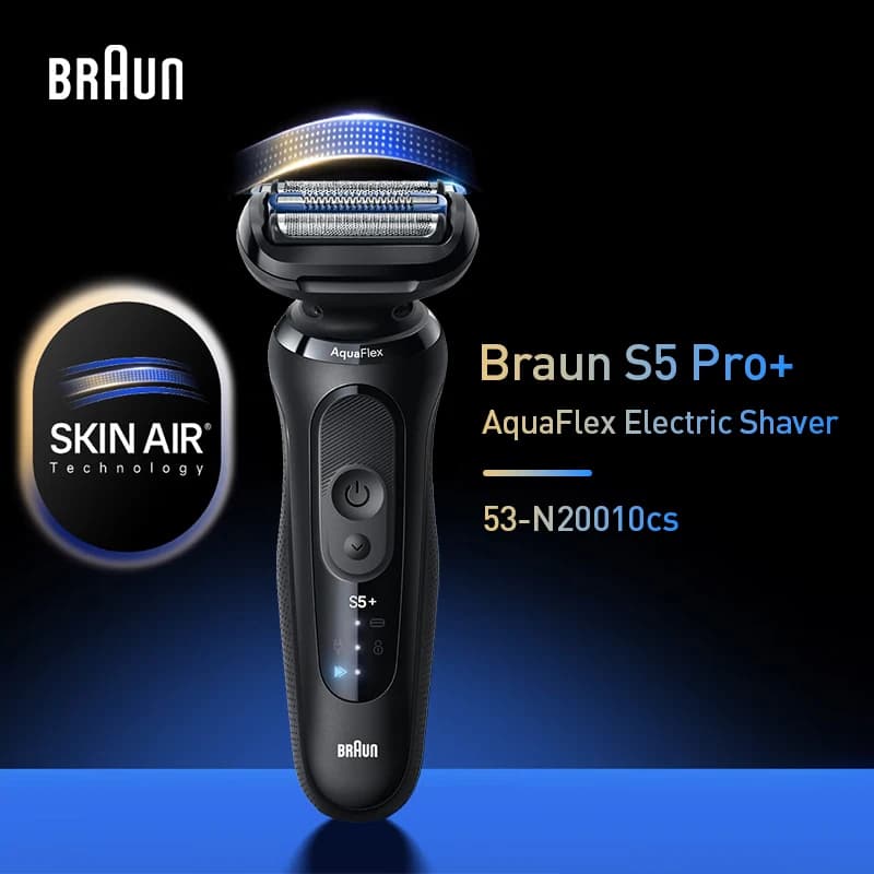ماكينة حلاقة كهربائية براون سلسلة 5 برو 53-N20010cs SkinAir حلاقة لطيفة AutoSense طاقة متكيفة رأس عائم 4D للحلاقة الجافة والمبللة - 2