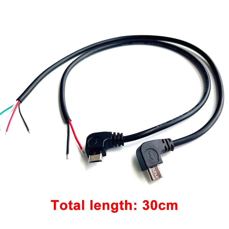 1 قطعة 2Pin 4Pin المصغّر USB/نوع C موصل شاحن USB 2.0 نوع A الكوع رئيس ذكر إمدادات الطاقة تمديد كابل لتقوم بها بنفسك خط البيانات - 4