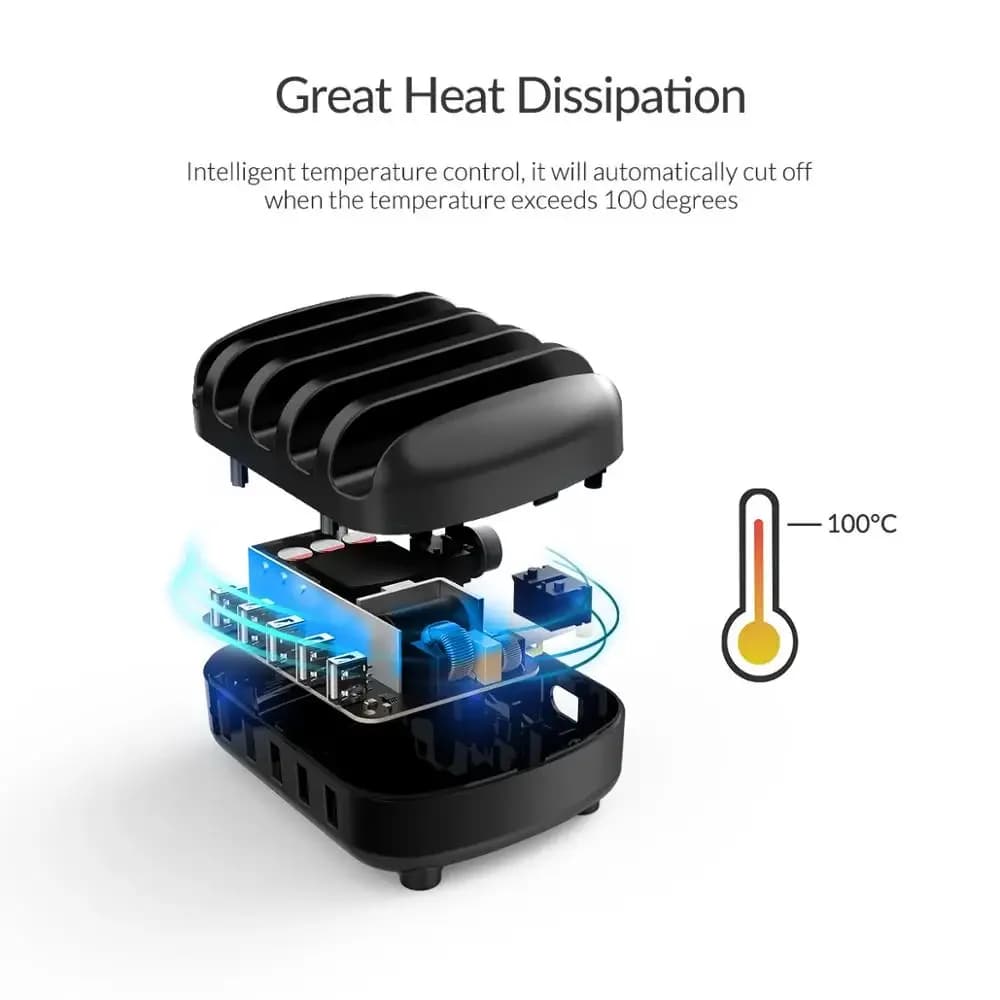 ORICO 5 Ports USB Charger Station Dock with Holder 40W 5V2.4A Charging USB Cable for iphone Samsung Xiaomi ORICO Official Store - 4