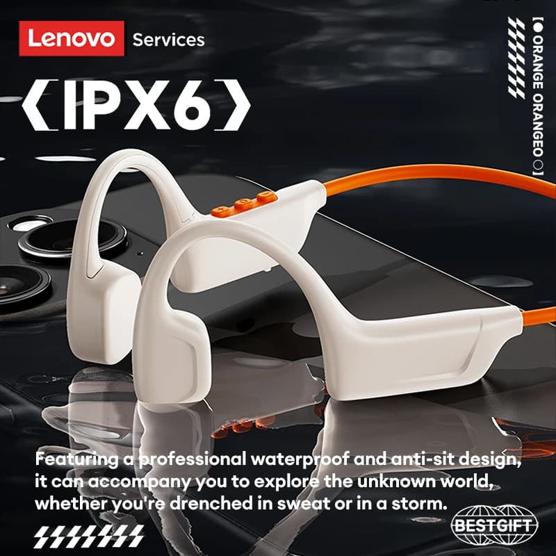 Choice Lenovo S102 Wireless Bone Conduction IPX6 Waterproof Sports Headphones Cycling Fitness Earbuds Bluetooth V6.0 Earphones - 3