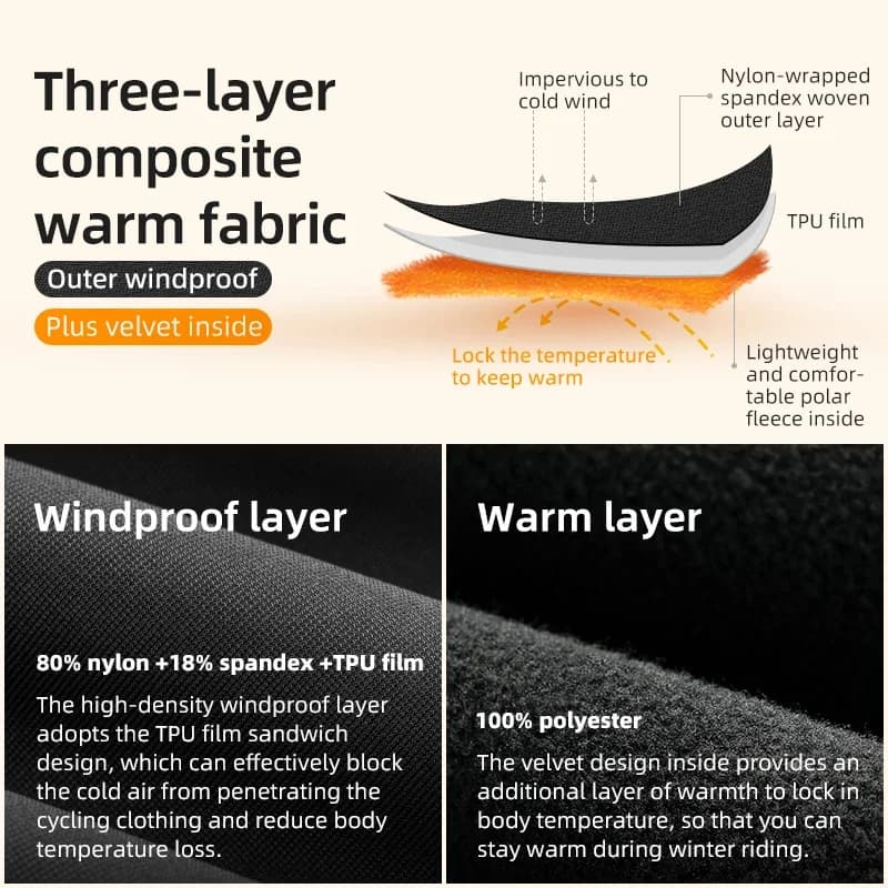 سترة دراجات من ROCKBROS مقاومة للرياح، دافئة من الصوف لشتاء وخريف، سترة دراجات للرياضات الخارجية، سترة علوية حرارية للدراجات الجبلية والطرق - 4