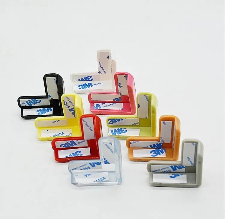 حامي زوايا الطاولة الشفاف على شكل L للأطفال، حماية حواف الأثاث، 4 قطع/المجموعة - 3