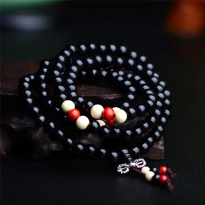 8mm Natural Sandalwood Buddhist Buddha Rosary Beads Prayer Beads Mala 108 Beads Bracelets Unisex Men Bracelets & Bangles Jewelry - 3