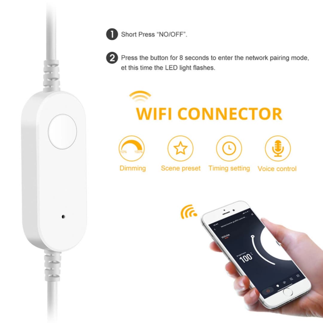 شريط LED COB من Tuya مع تحكم عبر تطبيق Tuya Smart Life، إضاءة LED قابلة للتعتيم، 5V USB، 320 LED، إضاءة خطية للجدران وخزائن المطبخ - 6
