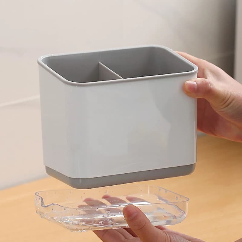 قطعة واحدة من حامل الأعواد القابلة للفصل بطبقتين، حامل تخزين متعدد الوظائف للشوك والملاعق، منظم أدوات المائدة، إكسسوارات المطبخ - 4