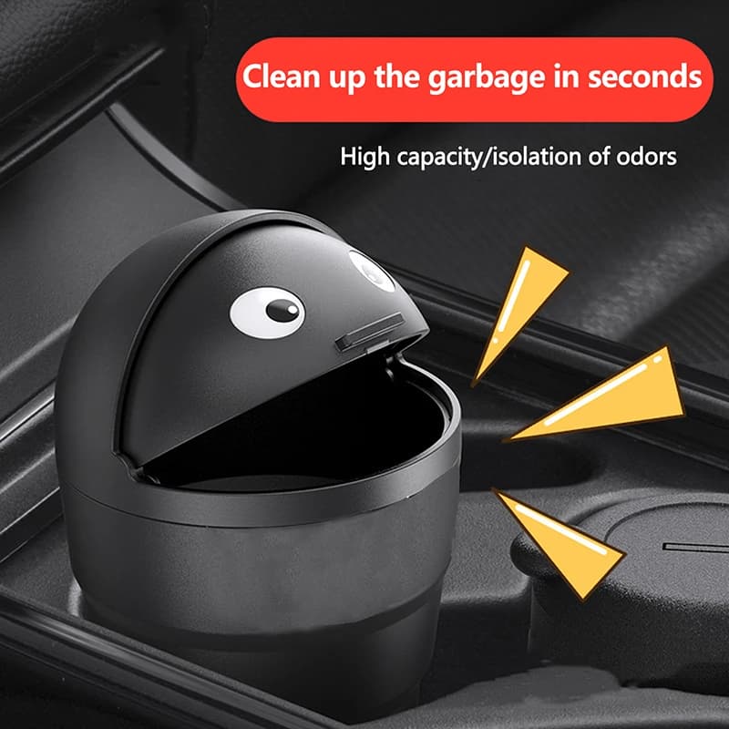 Car Trash Can Universal Auto Organizer Storage Box With Swing Lid Cute Mini Automotive Leakproof Vehicle Trash Bin For Car - 2