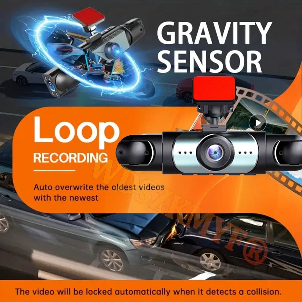 4 عدسات كاميرا سيارة DVR بزاوية 360 درجة، مسجل فيديو 1080P، داش كام 3/4 قنوات، كاميرا أمامية يمنى ويسرى اختيارية، كاميرا رؤية خلفية، ملحقات سيارة - 6
