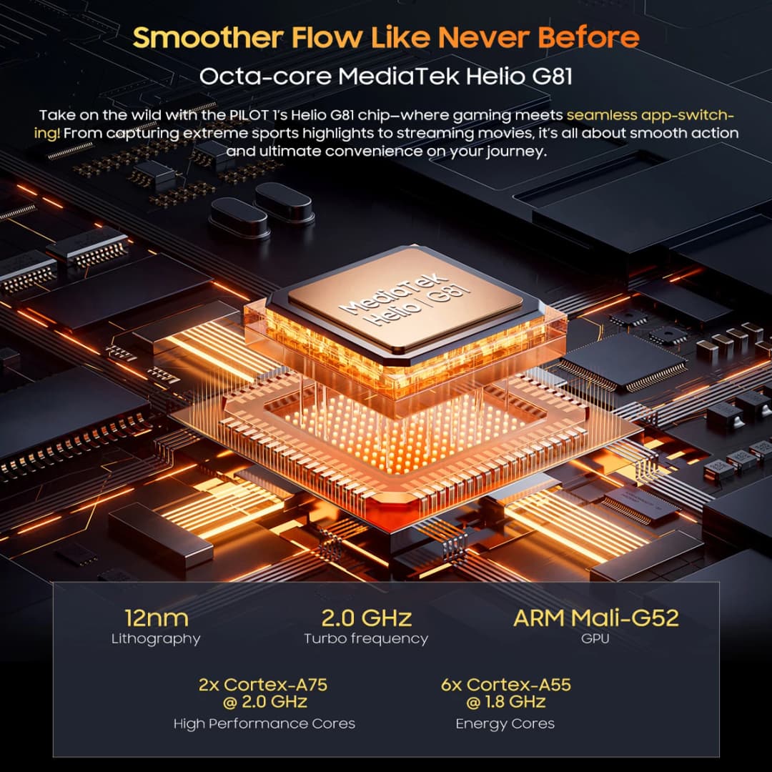 هاتف بلاك فيو أوسكال بايلوت 1 المتين، ذاكرة وصول عشوائي 6 جيجابايت، ذاكرة داخلية 256 جيجابايت، معالج هيليو G81، أندرويد 14، شاشة 6.67 بوصة، بطارية 15000 مللي أمبير، NFC - 5
