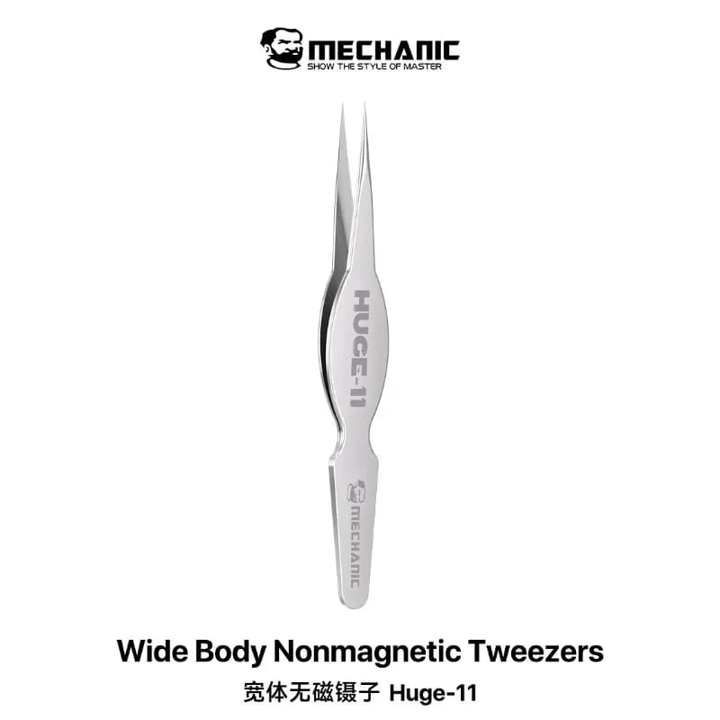 MECHNAIC HUGE-11 High-Hardness Wide Body Tweezers Corrosion-Resistant for Mobile Phone Repair PCB Chip Screws Clamping Tools - 3