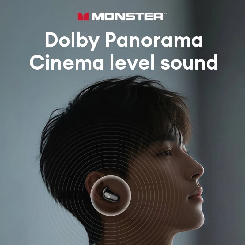 سماعات Monster MQT52 لاسلكية بلوتوث 5.4، عمر بطارية طويل، سماعات ألعاب، وضع مزدوج HIFI، صوت ستيريو مع ميكروفون - 4