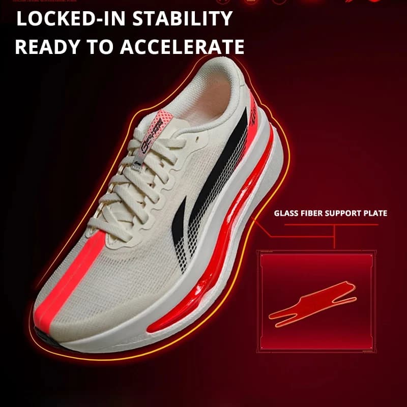 أحذية الجري لي نينغ ريد هاير 9 ألترا للرجال، وسادة سوبر بوم، ألياف بوم، أحذية تدريب لي نينغ قابلة للتنفس ARPW007 - 5