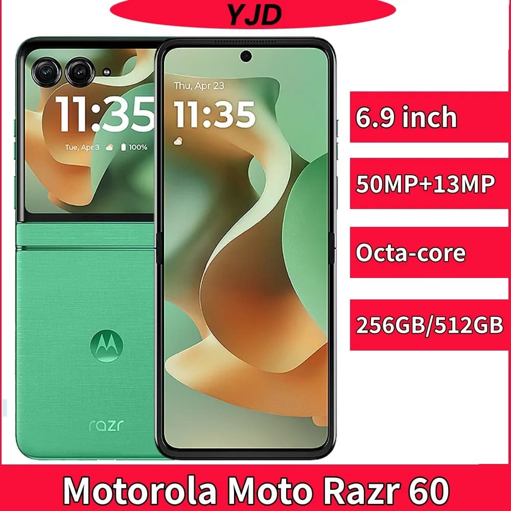 Motorola Moto Razr 60 5G (2025) XT2553 Cell Phone 256GB Dimensity 7400X 6.9" Folded Screen 50MP+13MP Camera Android Smartphone