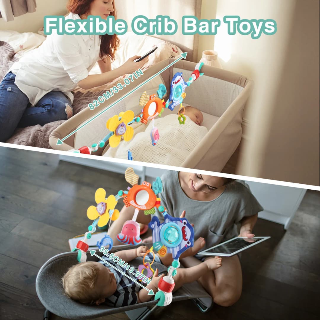 Baby Stroller Arch Toys Pram Activity Arch Toys Bouncer Toy Fine Sensory Development Motor Skills Toys  Arch Baby Car Seat Toys - 5