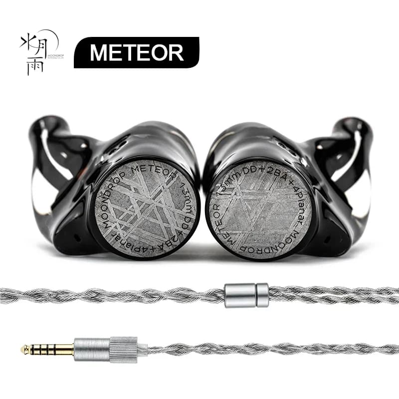 سماعات أذن سلكية MOONDROP METEOR 1DD+2BA+4PLANAR IEMS بمقاس 0.78 ملم و2pin وقابس 4.4 و3.5 ملم