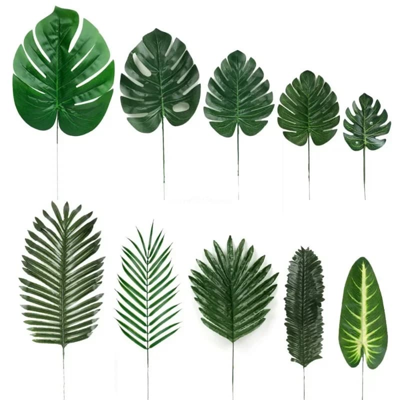 Artificial Tropical Palm Leaves Safari Jungle Decorations Hawaiian Luau Party Leaf Home Table Decor Wedding Birthday Supplies