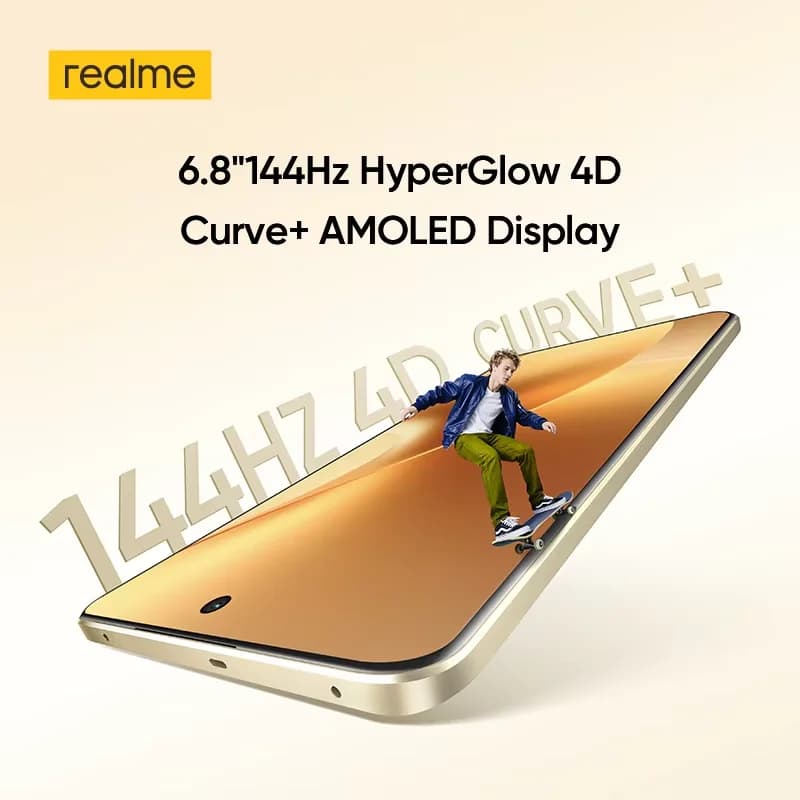 هاتف realme 15 Pro 5G شريحة Snapdragon 7 Gen 4 بطارية 7000mAh شحن 80W شاشة 6.8" 144Hz 4D Curve+ كاميرا ثلاثية 50MP - 5