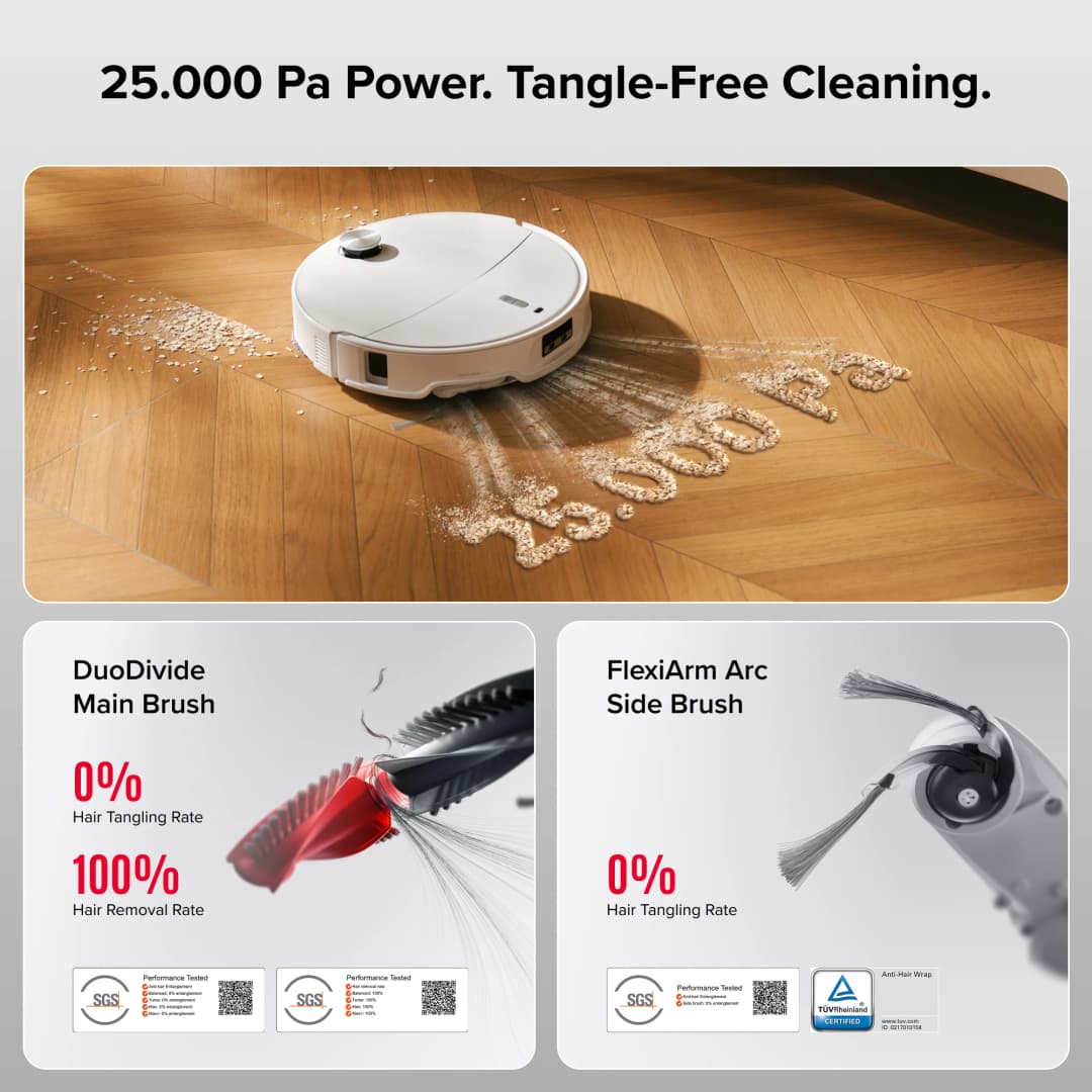 roborock Qrevo Curv 2 Pro Robot Vacuum and Mop 25000Pa Suction 3.14’’ Ultra Slim Dual Anti-Tangle System AI - 2