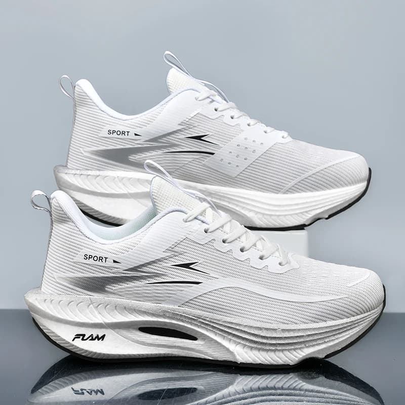 Marathon Men Sports Running Shoes Carbon Board Air Cushion Breathable Lightweight Women's Comfortable Athletic Nonskid Sneakers - 5