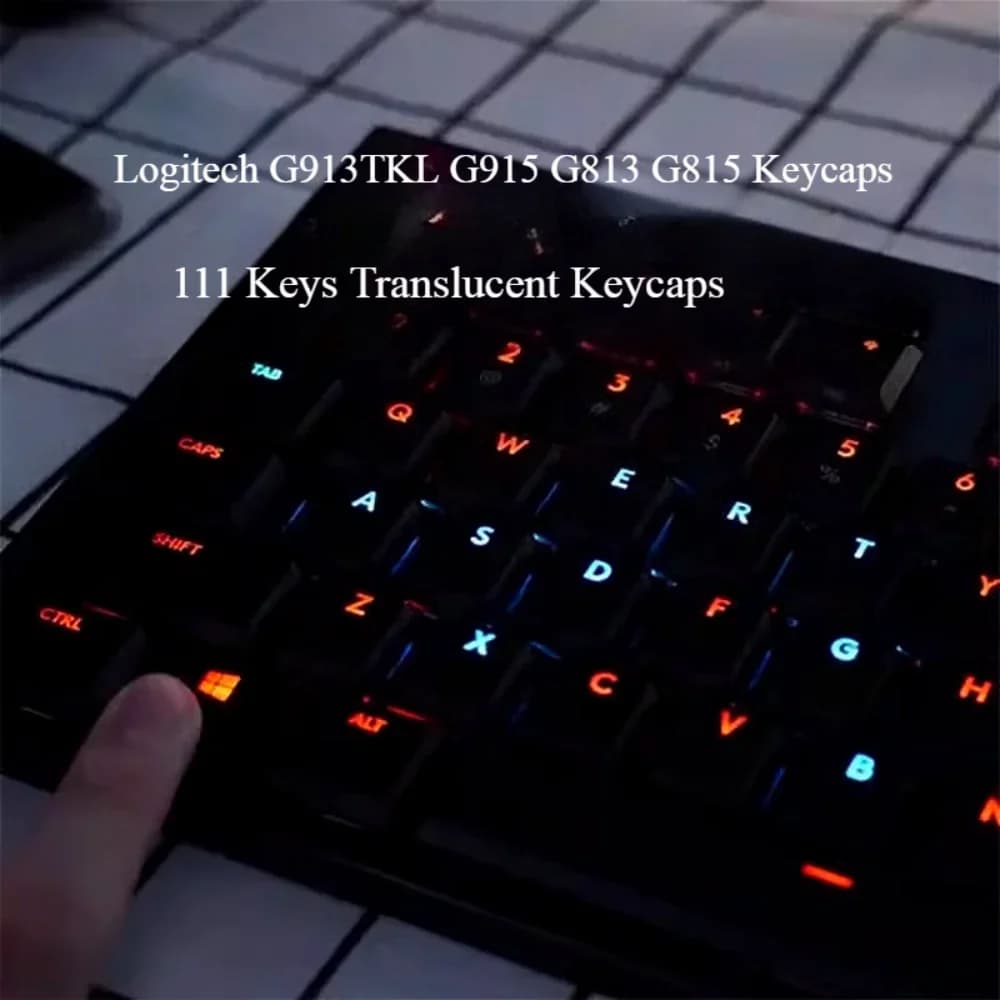 Logitech Keycaps for G915/G913/G913tkl/G813TKL Mechanical Keyboard Translucent 111 Keys US Version Includes ISO Keys - 4