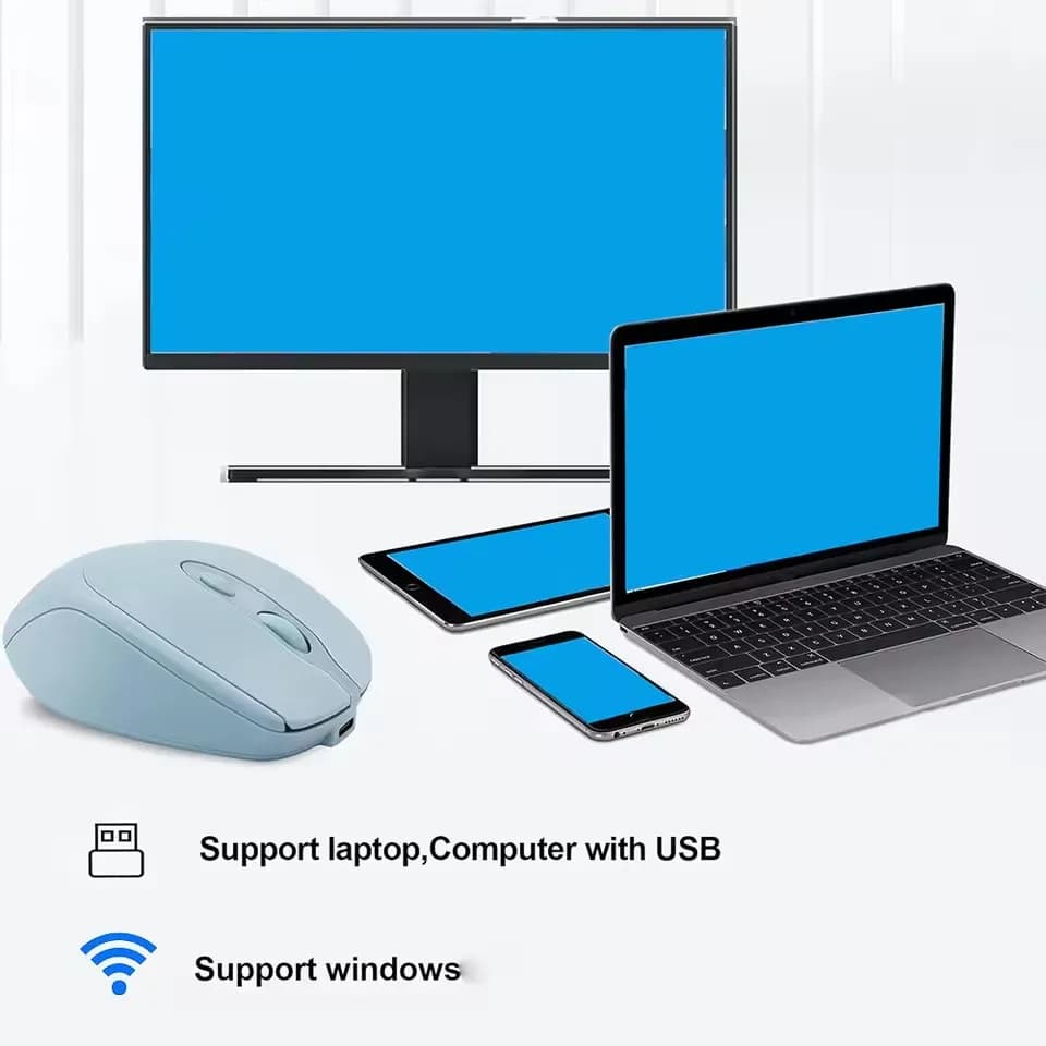 Rechargeable Wireless Computer Mouse 2.4G Bluetooth-Compatible Wireless Mouse USB Silent Gamer Mice For PC Laptop Macbook Tablet - 4