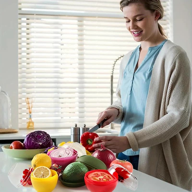 Food Box Plastic Sealed Creative Organizer Crisper Vegetable Containers Onion Garlic Green Pepper Fresh Storage Kitchen Tool - 5