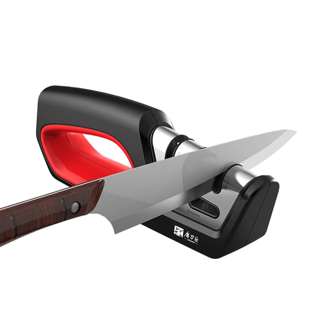 Four in one kitchen sharpener restores serrated blade knives and scissors, diamond tungsten steel ceramics - 4