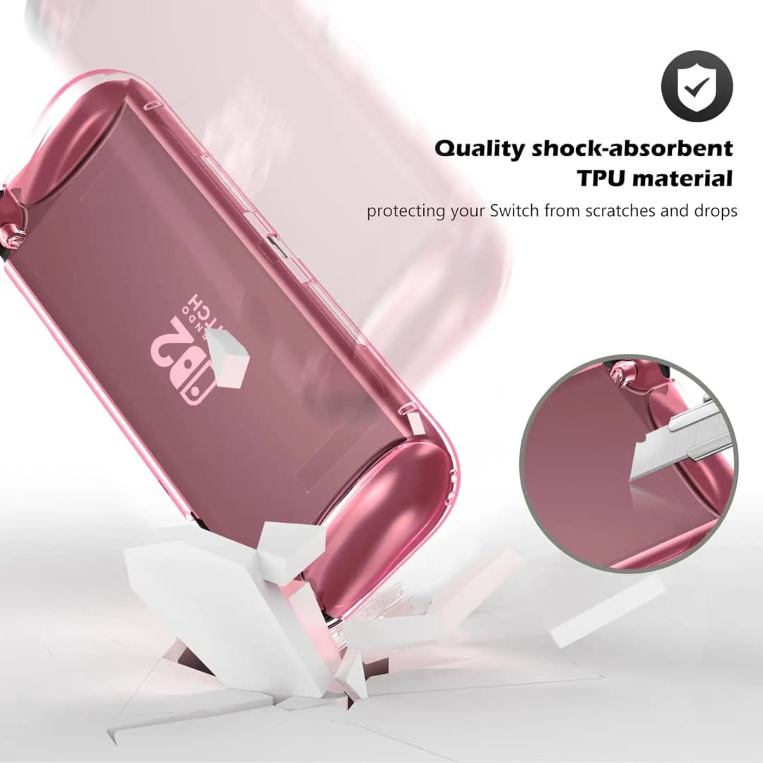 حافظة واقية لجهاز Switch 2 (2025)، NS 2 غطاء حماية من مادة TPU، مضاد للخدش، ممتص للصدمات، تصميم مريح للقبضة لـ NS2 - 2