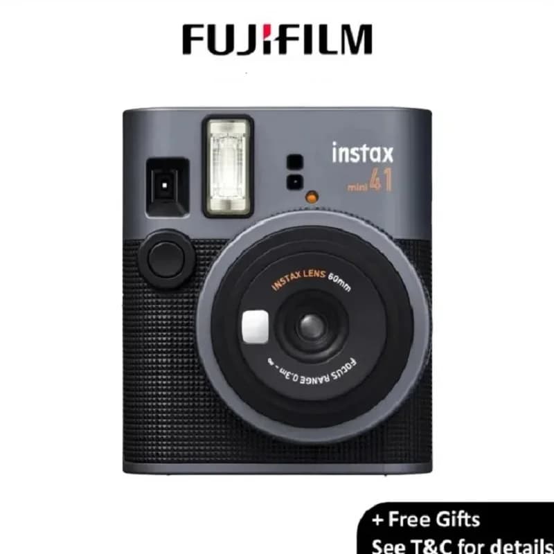 Fujifilm Instax Mini Black 41 Instant Camera Vintage Optional Value Pack (20/40 Sheets) + Shutter Accessories Carrying Case ﻿