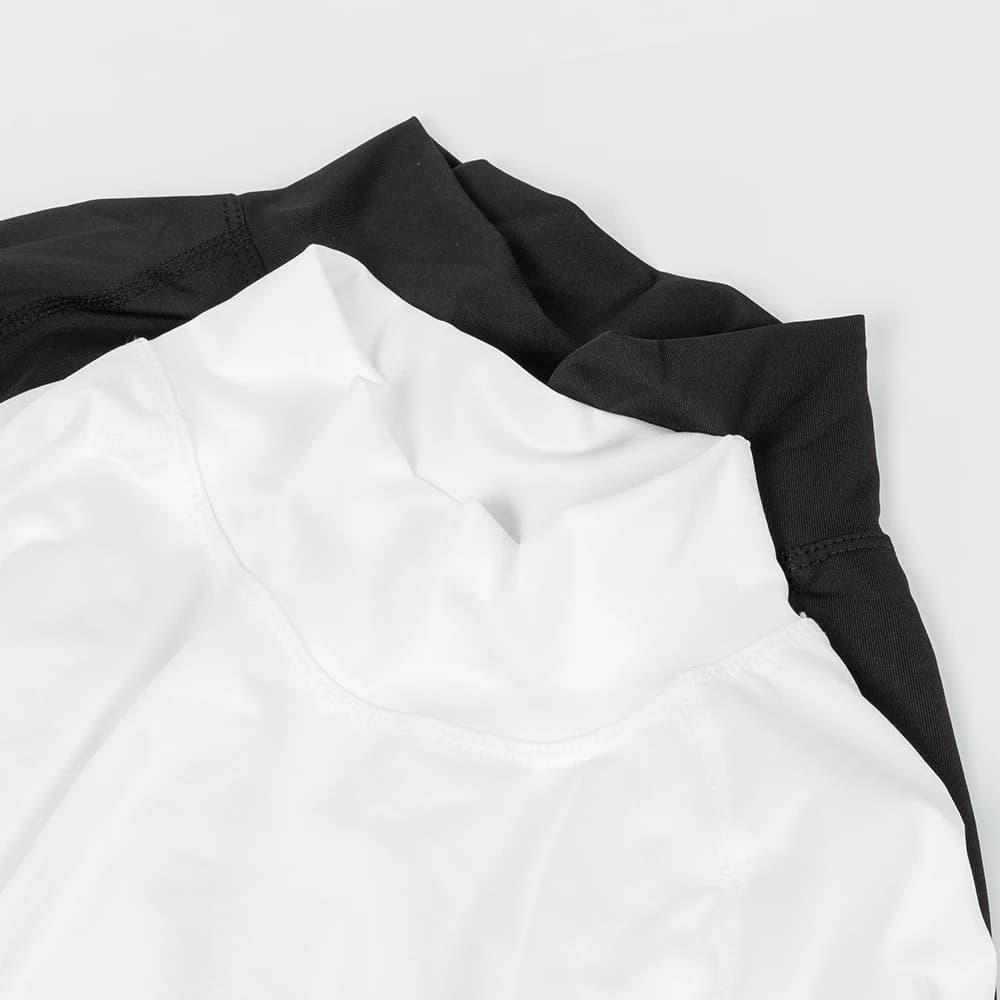 قميص ضيق للرجال لبناء الأجسام، قميص ضغط صيفي، ياقة عالية، كم قصير، تجفيف سريع، قميص تمرين للرجال - 4