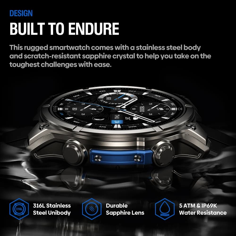 New Zeblaze VIBE 8 AMOLED Display Built-in Flashlight Smartwatch Sapphire Lens Make/Receive Calls HR/BP Monitoring Smart Watch - 5