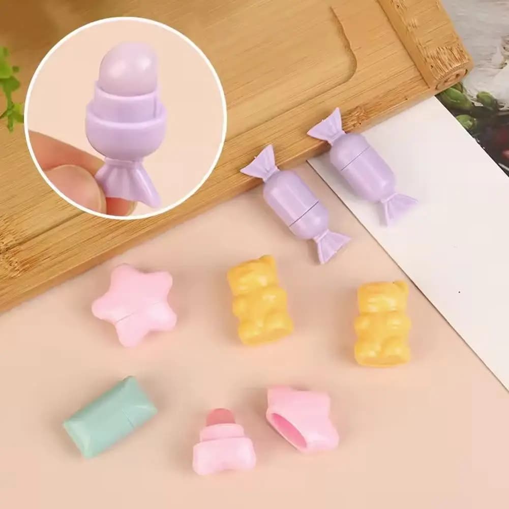 فرشاة شفاه سيليكون صغيرة محمولة على شكل كارتون، فرشاة كونسيلر بزاوية على شكل دب لطيف، فرش مكياج للشفاه والكونسيلر - 2