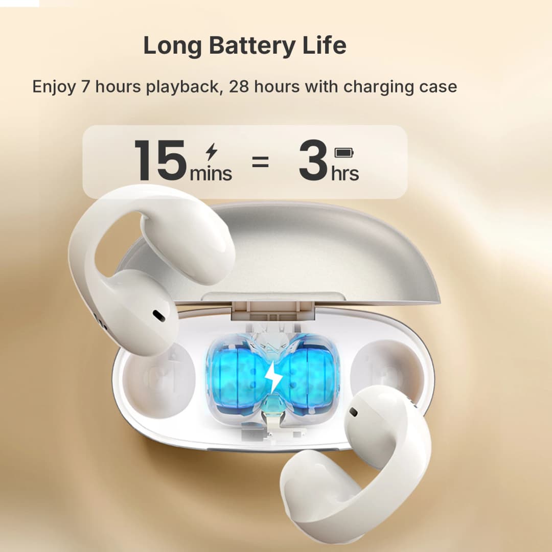 EDIFIER R1 OWS Open-Ear Clip-On TWS Earbuds 12mm Driver 5.8g Interchangeable Bluetooth 5.4 28H Playtime IP56 AI Clear Calls - 3