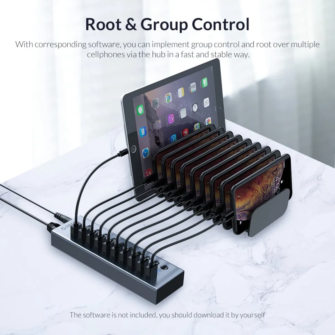 ORICO Powered USB Hub Splitter Socket with Multi USB 3.0 Port Slot Plug On-Off Key Switch Dock Power Strip Adapter for PC Lapto - 6