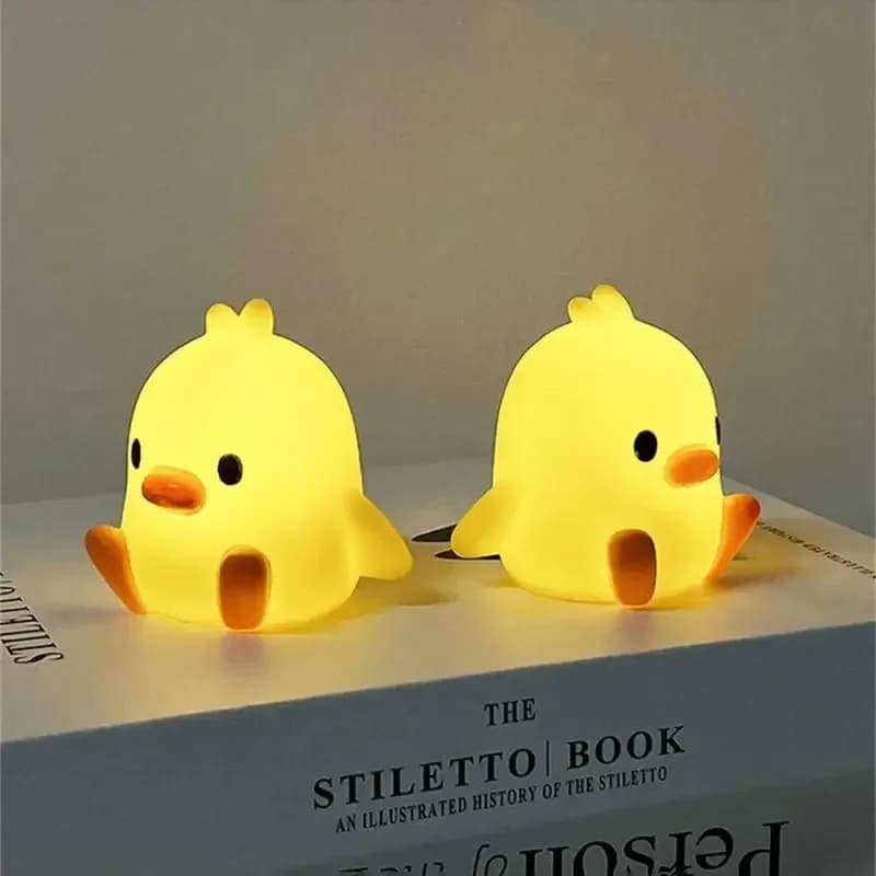 1-3pcs Yellow Duck Night Light Cartoon Creative Children's Gift Small Desk Lamp Soft Light Bedroom Atmosphere Bedlight - 3
