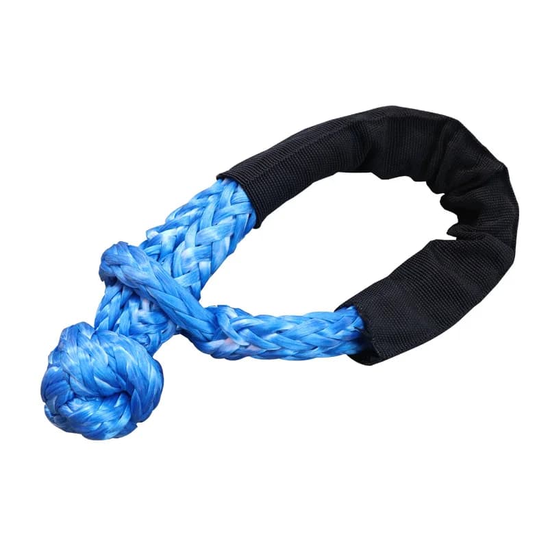 Synthetic Fiber Soft Shackle for Vehicle Recovery Off Road Towing Ropes Car Trailer Pull Rope with Protective Sleeve 38000 Lbs - 6