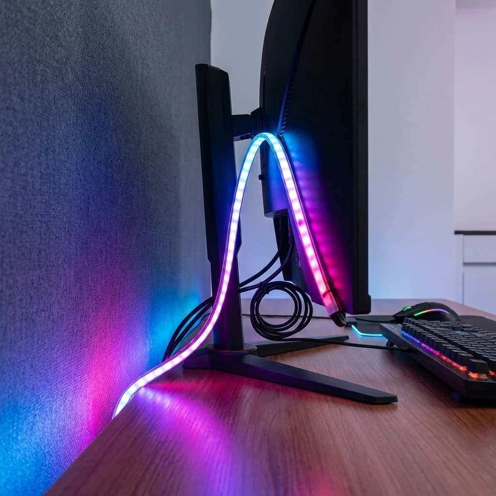 RGB Game Ambient Sync LED Light Strip Computer Monitor Display Backlight DIY Color Pickup Light Smart Gaming Room Decor - 4