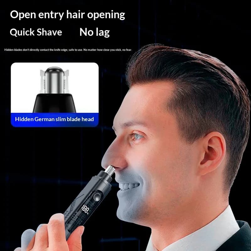 ماكينة تشذيب شعر الأنف والأذن، محمولة وقابلة لإعادة الشحن، للرجال والنساء، إزالة شعر بدون ألم - 2