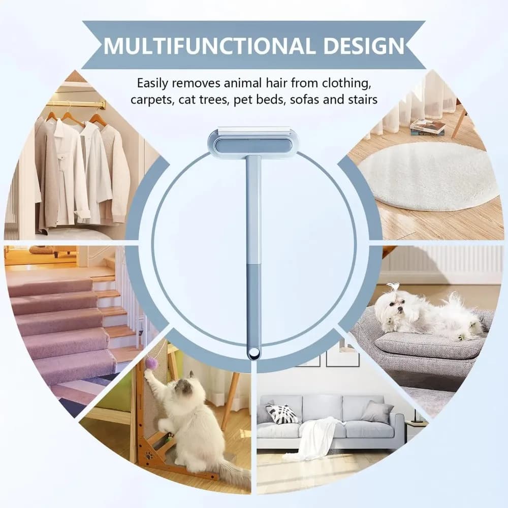 Pet Hair Removal Set Tool Reusable Static Removal Gloves Double-Sided Grooming Gloves Remove Dog Cat Hair Carpets Sofa Cleaner - 6