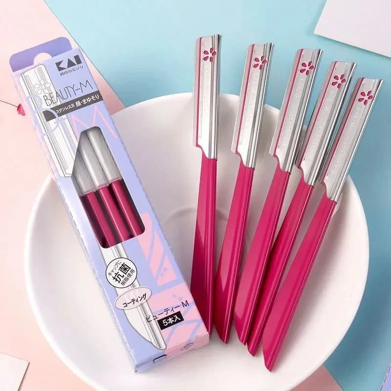 5pc Eyebrow Epilator Sets for Women Makeup Beauty Eyebrows Hair Removal Styling Tool Steel Blade Facial Razor Trimmer - 2