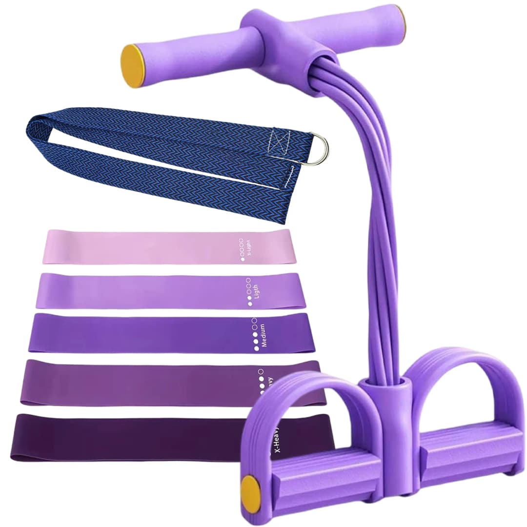 Resistance Band Set, Foot Pedal Resistance Band with Handle, Exercise Elastic Band Suitable for Abs, Waist, Arms, Legs, Women's