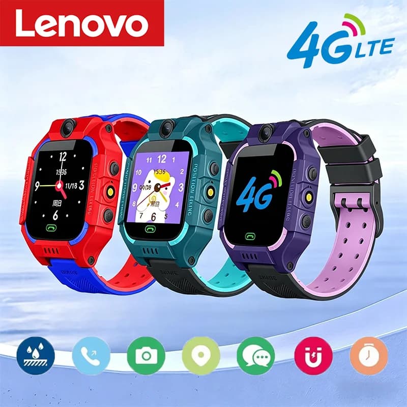 Lenovo 4G Kids Smart Watch Mini Kids Phone with Call SOS Camera 3 in 1 Cartoon Watch Girl Boy Birthday Christmas Gift 2026New