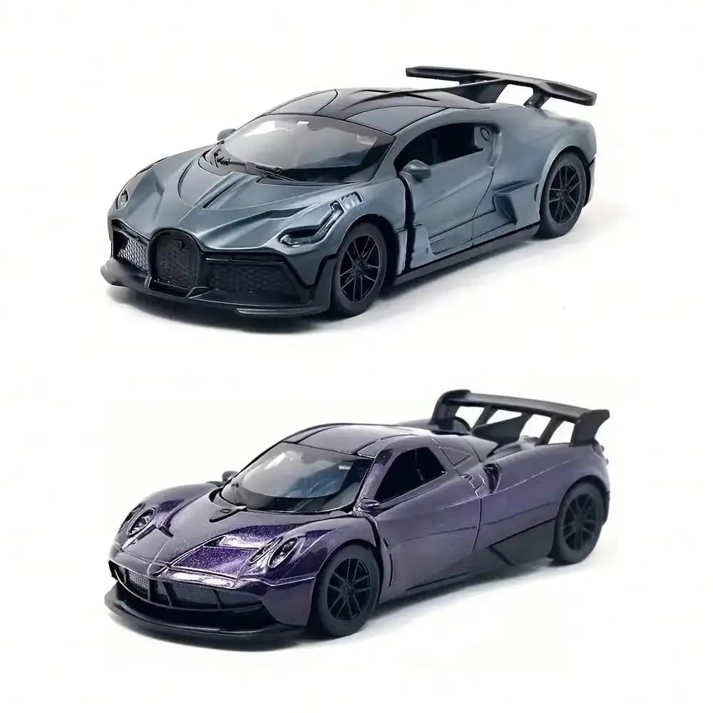 موديل سيارة رياضية محاكاة بمقياس 1:36 من سبائك معدنية مع أبواب وغطاء محرك يفتحان، هدية قابلة للجمع للشباب - 2
