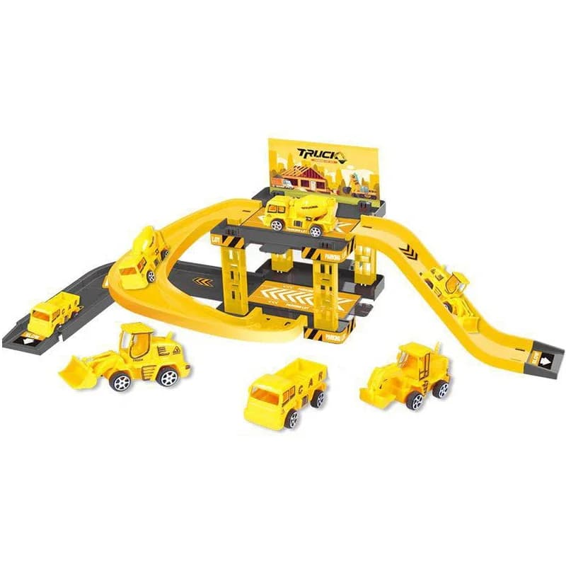 Kid Rail Parking Lot Toys Dinosaur Car Parking Building Model Simulation Fire Police Engineering Vehicle Toy Boys Birthday Gifts - 5