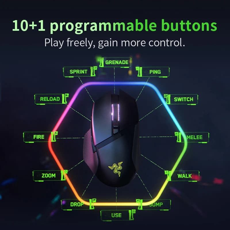 ماوس Razer Basilisk V3 Pro ثنائي الوضع لاسلكي RGB للألعاب - 5