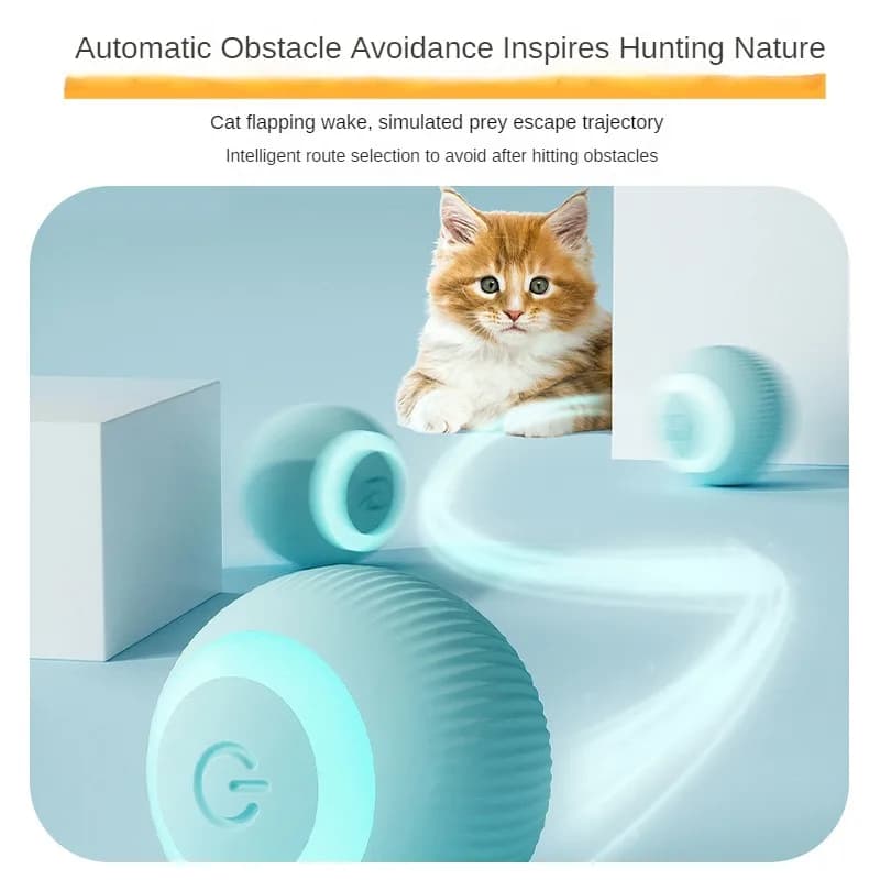 Automatic Moving Cats Toy Interactive Ball Rechargeable Rolling Electric Ball Home Pet  Accessories Things for  Supplies - 2