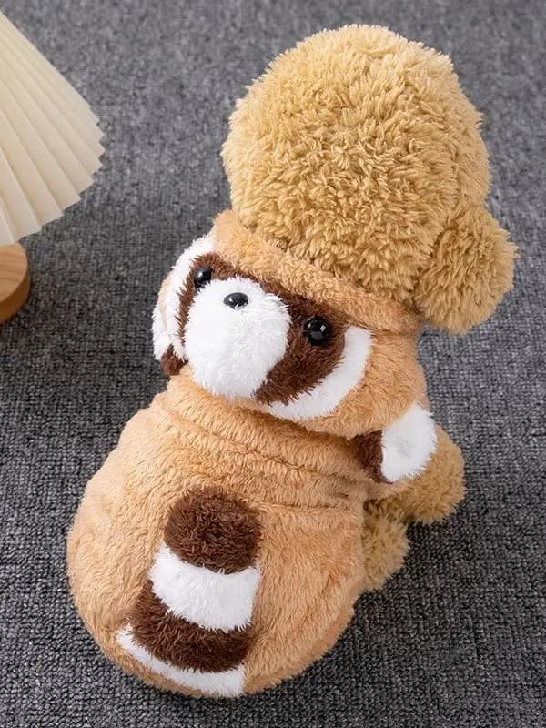 Warm Plush Bear Hoodie Dog Clothes Autumn Winter Style for Small Puppies Kittens Funny Design Pet Clothing by Amour Brand - 3