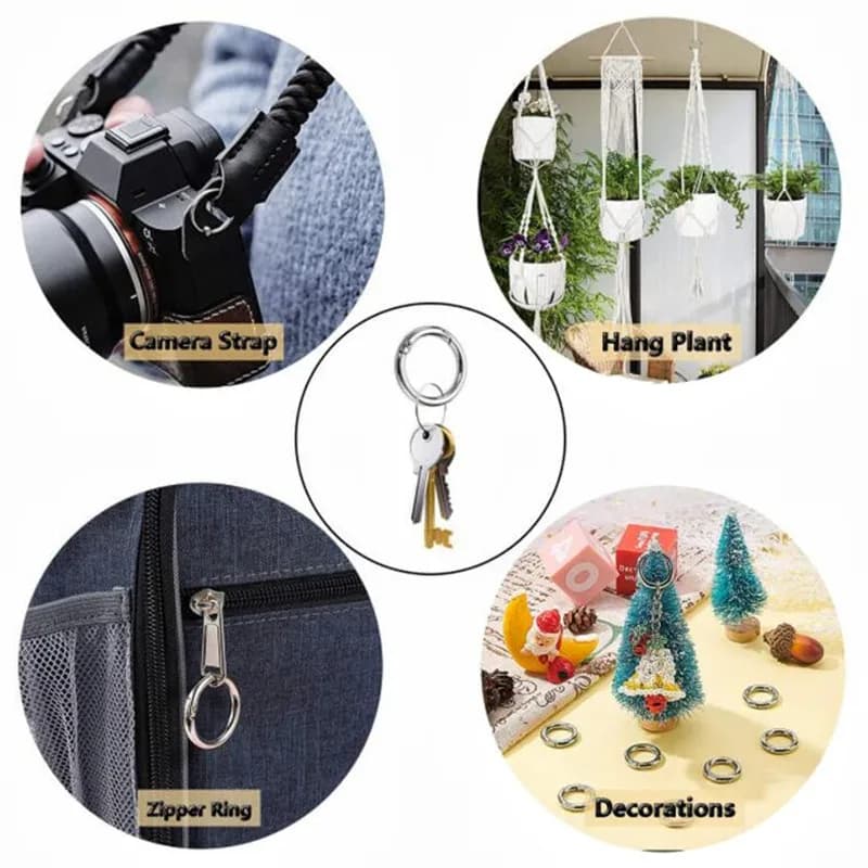 2-14 قطعة المعادن يا خاتم الربيع المشابك قابلة للفتح حلقة تسلق مستديرة المفاتيح حقيبة مقاطع هوك سلسلة الكلاب أبازيم موصل DIY بها بنفسك اكسسوارات - 5