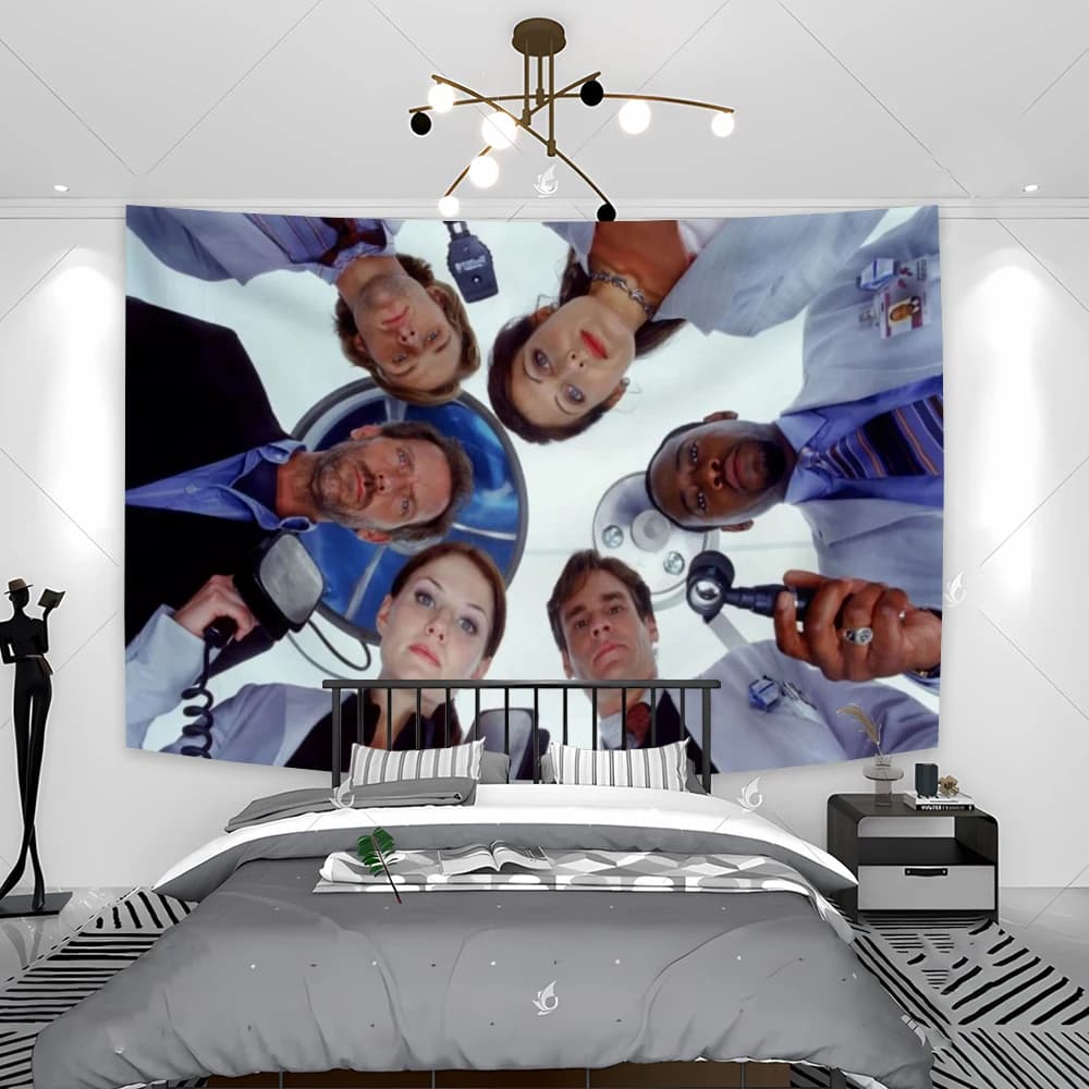 Dr House moive Funny Tapestry Cute Room Decor Wall Coverings flags Aesthetic Room Decor Headboard Wall Hanging