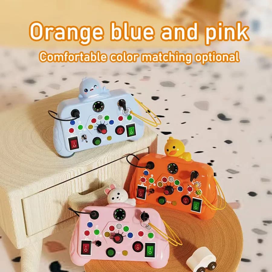 1 لعبة تعليمية آلة مشغول لتعليم الأطفال المبكر آلة ألعاب حيوانات كرتونية تنوير الذكاء الإدراكي - 4