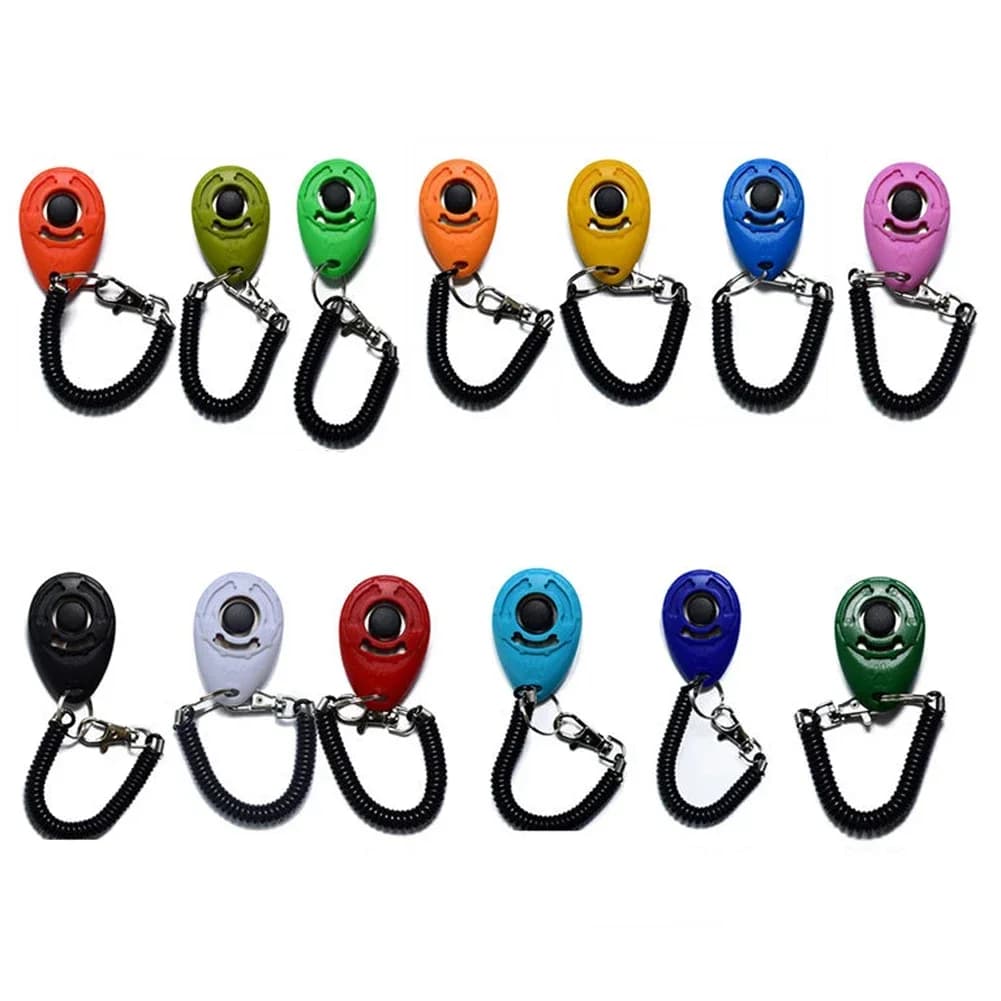 2 in 1 Dog Training Clicker Pet Plastic New Dogs Click Trainer Aid Tools Adjustable Wrist Strap Sound Key Chain Dog Supplies - 5